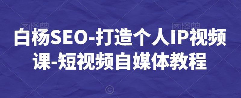 白杨SEO-打造个人IP视频课-短视频自媒体教程-涛哥资源