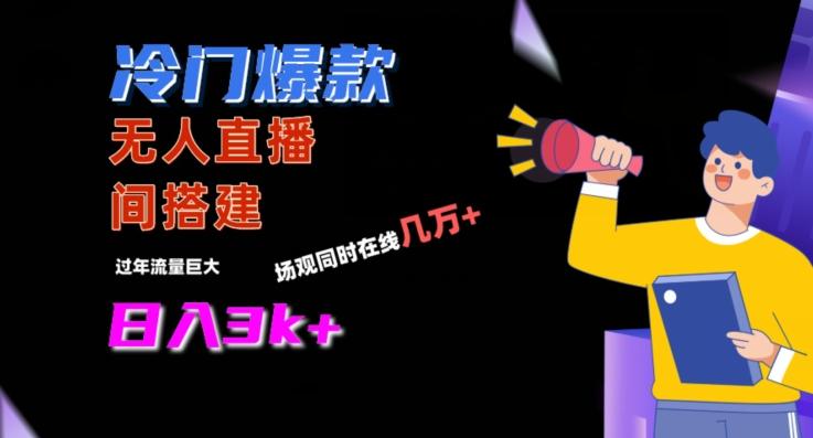 冷门爆款直播间手把手搭建，流量巨大，日入3k+-涛哥资源