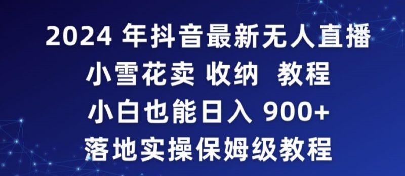 2024年抖音最新无人直播小雪花卖收纳教程，小白也能日入900+落地实操保姆级教程-涛哥资源