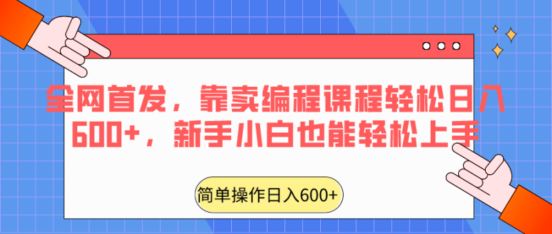 全网首发,靠卖编程课程轻松日入600+,新手小白也能轻松上手-涛哥资源