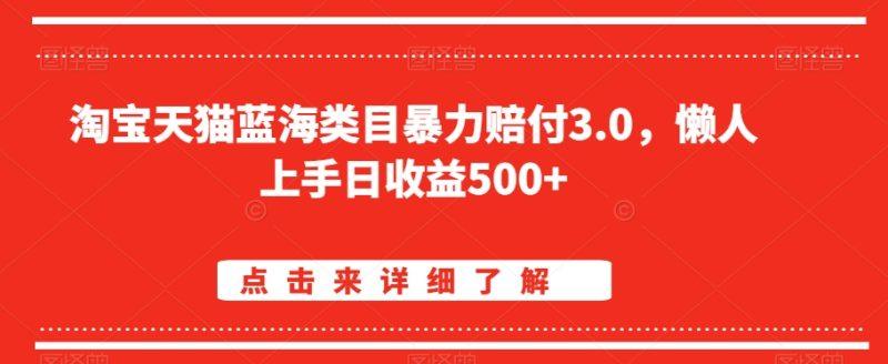 淘宝天猫蓝海类目暴力赔付3.0，懒人上手日收益500+【仅揭秘】-涛哥资源