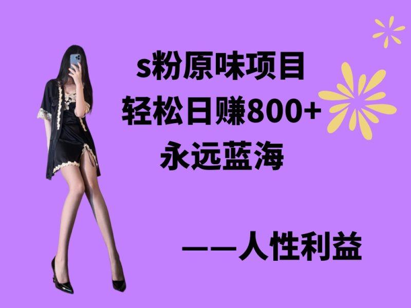 s粉原味项目，轻松日赚800+，永远的蓝海项目，无脑操作也能直接出单 人…-涛哥资源