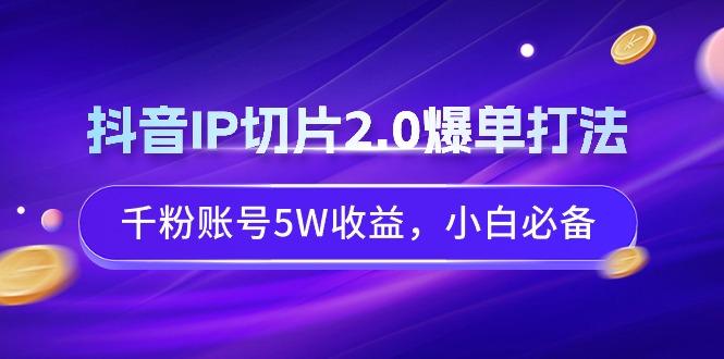 抖音IP切片2.0爆单打法，千粉账号5W收益，小白必备-涛哥资源