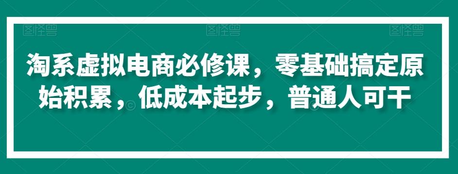 淘系虚拟电商必修课，零基础搞定原始积累，低成本起步，普通人可干-涛哥资源