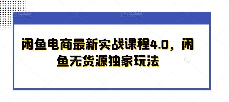 闲鱼电商最新实战课程4.0，闲鱼无货源独家玩法-涛哥资源