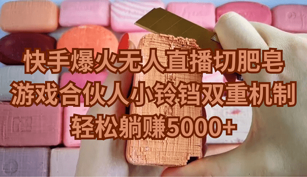 快手爆火无人直播切肥皂,游戏合伙人小铃铛双重机制,轻松躺赚5000+-涛哥资源