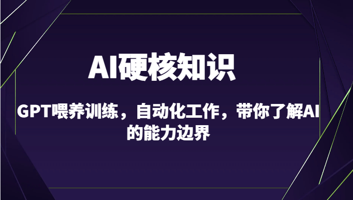 AI硬核知识-GPT喂养训练,自动化工作,带你了解AI的能力边界(10节课)-涛哥资源