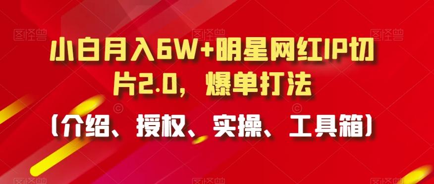 小白月入6W+明星网红IP切片2.0,爆单打法(介绍、授权、实操、工具箱)-涛哥资源