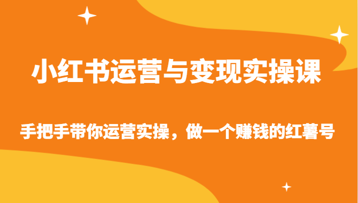 小红书运营与变现实操课-手把手带你运营实操,做一个赚钱的红薯号-涛哥资源