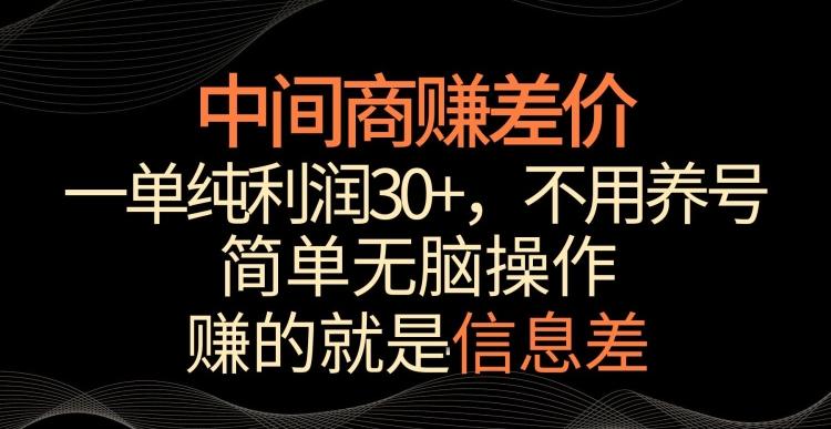 中间商赚差价,一单纯利润30+,简单无脑操作,赚的就是信息差,轻轻松松日入1000+-涛哥资源