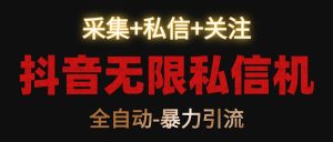 抖音无限私信机！采集+私信+关注，全自动暴力引流！-涛哥资源