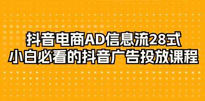 抖音电商AD信息流28式，小白必看的抖音广告投放课程（29节课）-涛哥资源