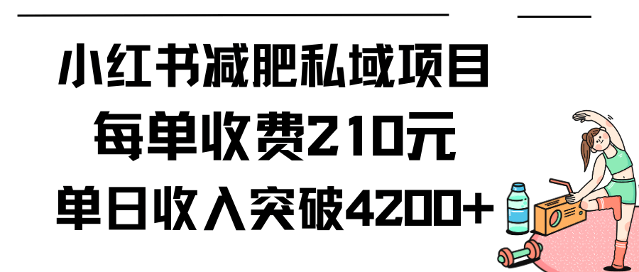 小红书减肥私域项目每单收费210元单日成交20单，最高日入4200+-涛哥资源