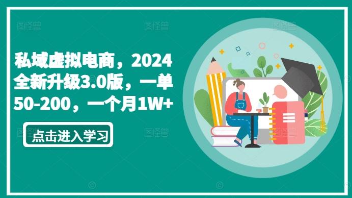 私域虚拟电商，2024全新升级3.0版，一单50-200，一个月1W+-涛哥资源