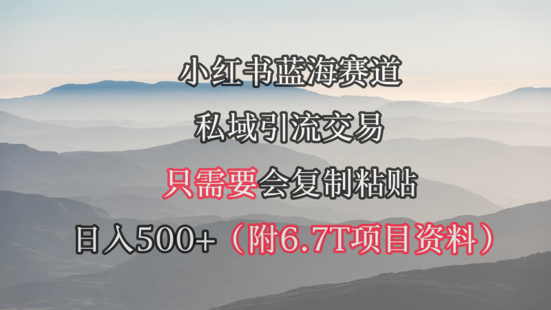 小红书短剧赛道，私域引流交易，会复制粘贴，日入500+（附6.7T短剧资源）-涛哥资源