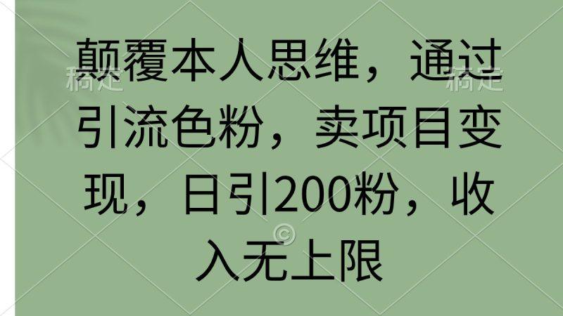 颠覆本人思维，通过引流色粉，卖项目变现，日引200粉，收入无上限-涛哥资源