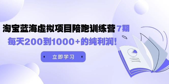 黄岛主《淘宝蓝海虚拟项目陪跑训练营7期》每天200到1000+的纯利润-涛哥资源