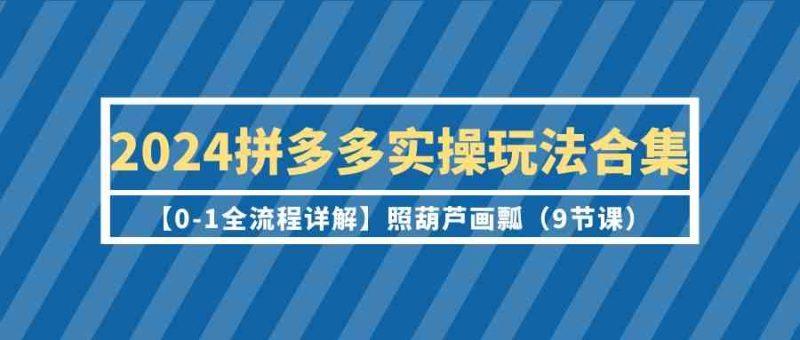 2024拼多多实操玩法合集【0-1全流程详解】照葫芦画瓢（9节课）-涛哥资源