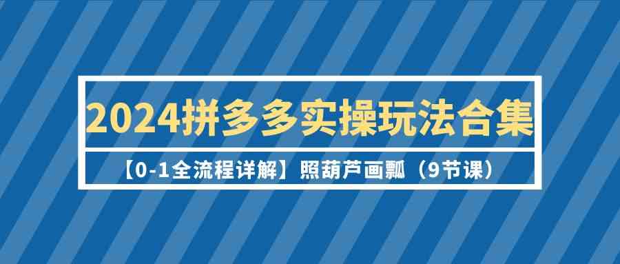 2024拼多多实操玩法合集【0-1全流程详解】照葫芦画瓢（9节课）-涛哥资源
