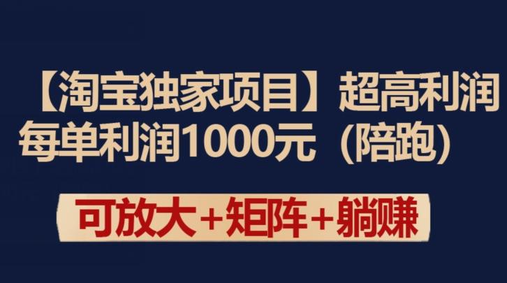 【淘宝独家项目】超高利润:每单利润1000元-涛哥资源