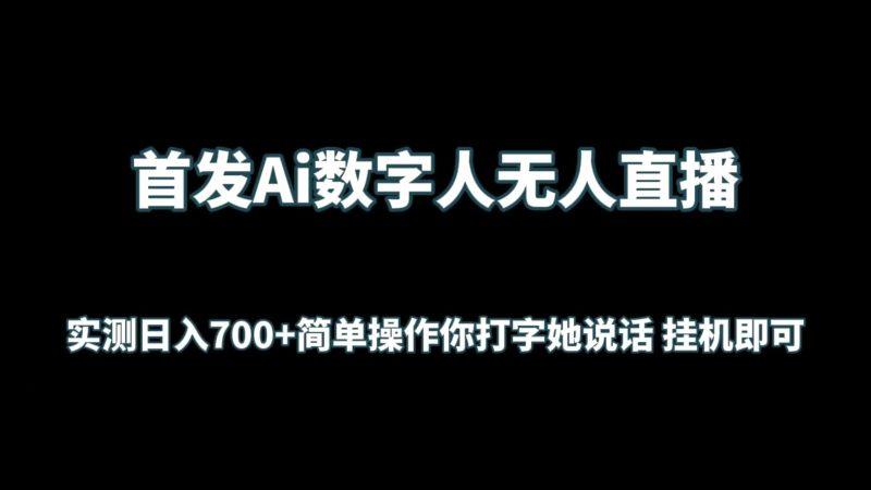 首发Ai数字人无人直播,实测日入700+简单操作你打字她说话 挂机即可-涛哥资源
