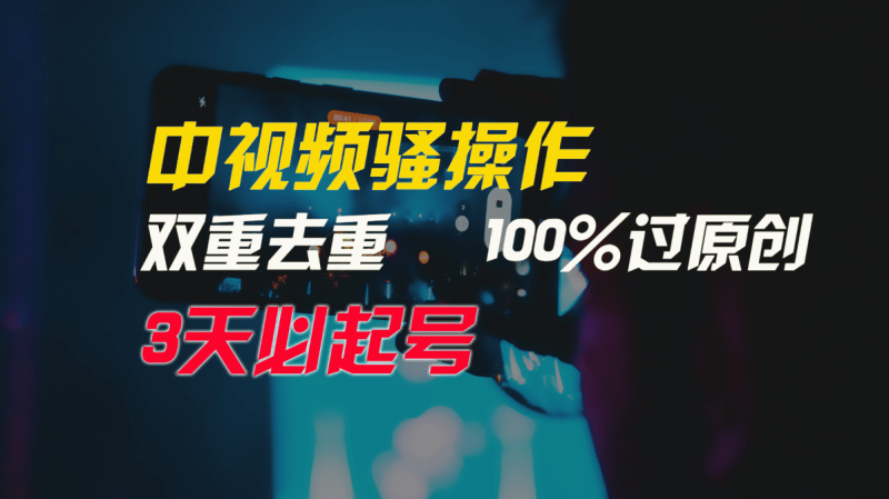 中视频骚操作,双重去重100%过原创,3天比必起号,简单无脑,月入3W+-涛哥资源