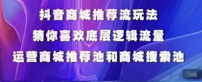 抖音商城运营课程，猜你喜欢入池商城搜索商城推荐人群标签覆盖-涛哥资源