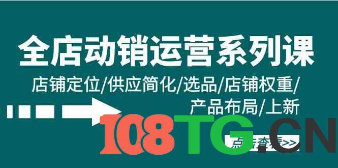 全店动销运营系列课：店铺定位/供应简化/选品/店铺权重/产品布局/上新-涛哥资源