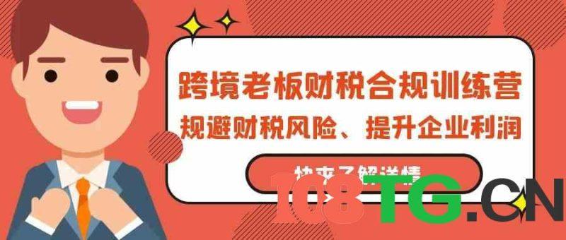 跨境老板财税合规训练营,规避财税风险、提升企业利润-涛哥资源