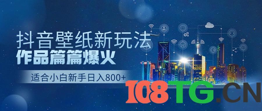 抖音壁纸号新玩法，作品篇篇爆火，日收益500+-涛哥资源