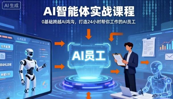 Ai智能体实战课程,0基础跨越Ai鸿沟,打造24小时帮你工作的Ai员工,打破常规,以实战定义Ai-涛哥资源