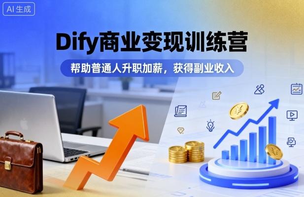 Dify商业变现训练营,帮助普通人升职加薪,获得副业收入-涛哥资源