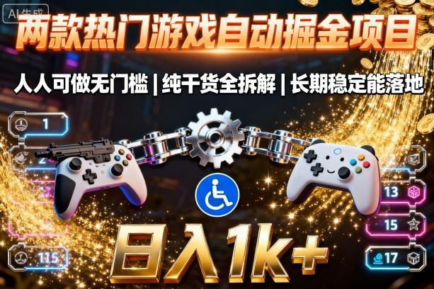 【免费】两款热门游戏自动掘金：日入千元，人人可做，纯干货，长期稳定收益项目！-涛哥资源