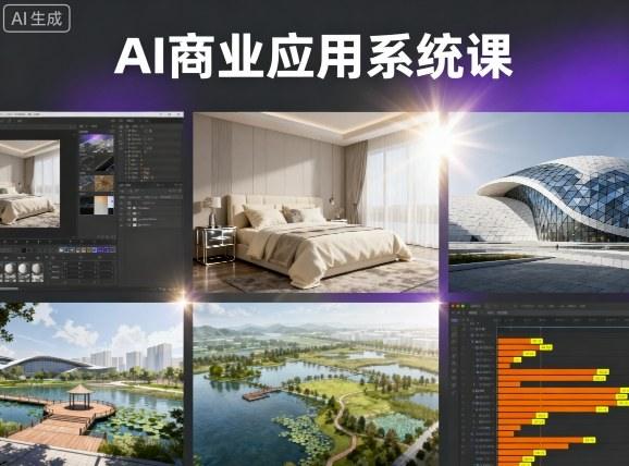 AI商业应用系统课，室内-软装-建筑-景观，智能设计+效果图+动画画实战-涛哥资源