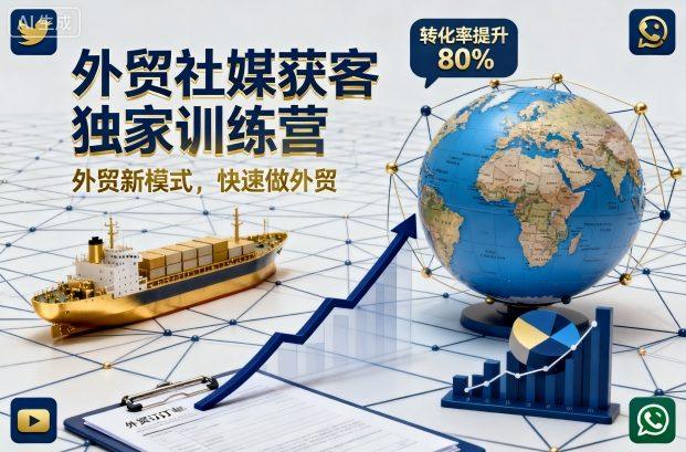 外贸社媒获客独家训练营，外贸新模式，快速做外贸-涛哥资源