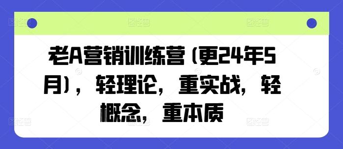 老A营销训练营(更25年10月),轻理论,重实战,轻概念,重本质-涛哥资源