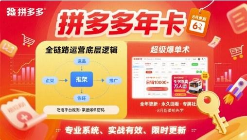 拼多多年卡,拼多多全链路运营底层逻辑,超级爆单术【更新10月】-涛哥资源
