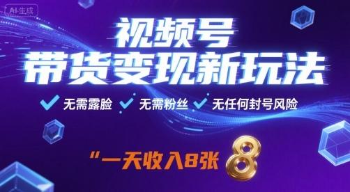 视频号带货变现新玩法，无需露脸，无需粉丝，无任何封号风险，一天收入800+-涛哥资源