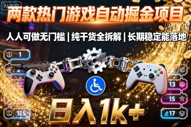 【免费】两款热门游戏自动掘金:日入千元,人人可做,纯干货,长期稳定收益项目!-涛哥资源